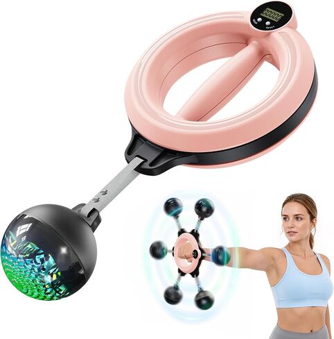 Merach Infinity Hoop Twister Arm Trainer, 360° Hand-Crank Forearm and Shoulder Workout Equipment with LED Display, Upper Body Strength Fitness for Men & Women in Kuwait