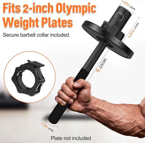 SNADER Wrist & Forearm Strengthener – Fits 2" Olympic Weight Plates, Forearm Bar for Wrist Strength & Rotation Training, Ideal Choice for Grip and Forearm Muscle Building ﻿ in Kuwait