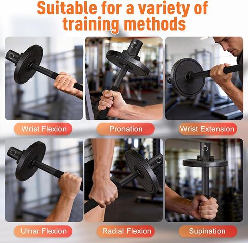 SNADER Wrist & Forearm Strengthener – Fits 2" Olympic Weight Plates, Forearm Bar for Wrist Strength & Rotation Training, Ideal Choice for Grip and Forearm Muscle Building ﻿ in Kuwait