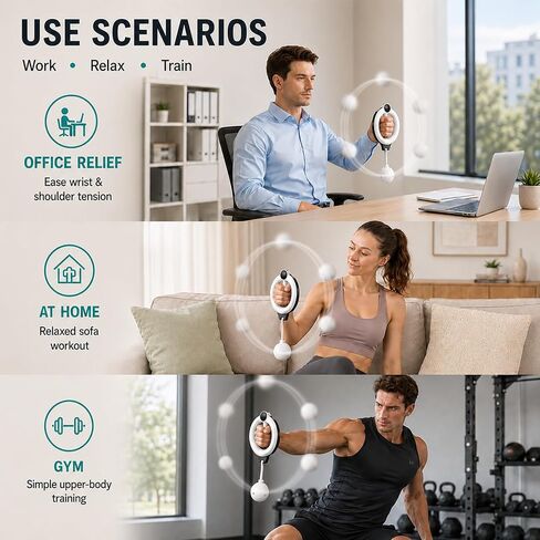 طوق إنفينيتي للأذرع 360 درجة، مدرب ذراع يدوي، جهاز تمرين الذراع المترهل، معدات تمرين كتف الساعد المحمولة، مدرب تقوية الجزء العلوي من الجسم في المنزل للرجال والنساء، تدريب اللياقة البدنية على الصدر in Kuwait