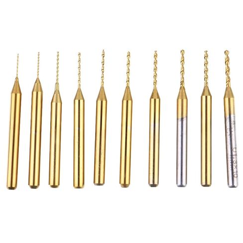 10pcs Titanium Coated Drill Bits CNC End Mill Tool with High Wear Resistance and Long Tool Life Tungsten Steel Engraving Cutter for Copper and Stainless Steel Processing in Kuwait