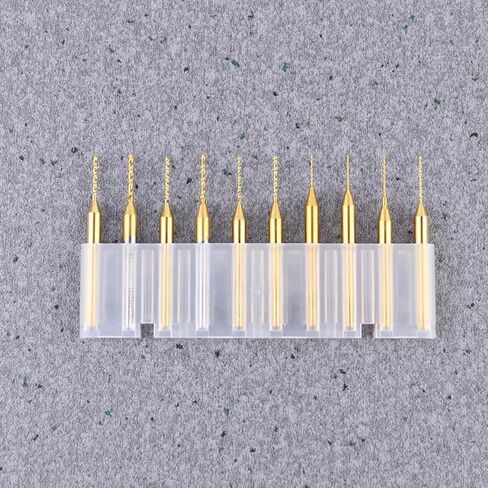 10pcs Titanium Coated Drill Bits CNC End Mill Tool with High Wear Resistance and Long Tool Life Tungsten Steel Engraving Cutter for Copper and Stainless Steel Processing in Kuwait
