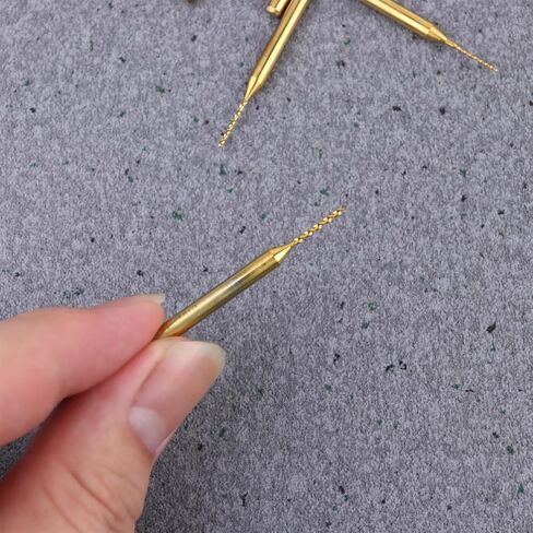 10pcs Titanium Coated Drill Bits CNC End Mill Tool with High Wear Resistance and Long Tool Life Tungsten Steel Engraving Cutter for Copper and Stainless Steel Processing in Kuwait