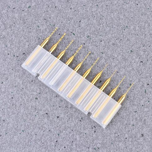 10pcs Titanium Coated Drill Bits CNC End Mill Tool with High Wear Resistance and Long Tool Life Tungsten Steel Engraving Cutter for Copper and Stainless Steel Processing in Kuwait