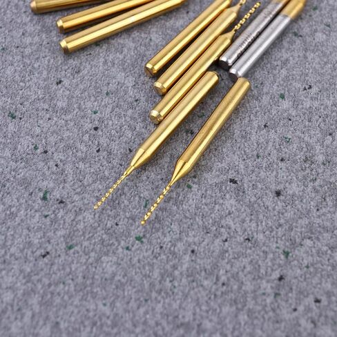 10pcs Titanium Coated Drill Bits CNC End Mill Tool with High Wear Resistance and Long Tool Life Tungsten Steel Engraving Cutter for Copper and Stainless Steel Processing in Kuwait