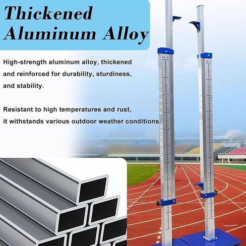 GYPSYFY Portable High Jump Standards for Track and Field, Adjustable Aluminum Training High Jump Stands 1 to 7.5 ft, Competition Measuring Stick with Stable Base Pair in Kuwait
