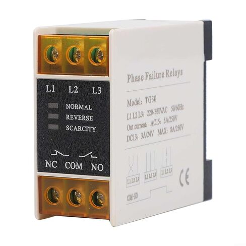 كشف جهد الطور TG30S 380V AC لحماية المحرك مع مؤشر LED، حامل السكك الحديدية DIN لمعدات أتمتة المصاعد الصناعية، فقدان الطور والحماية من عدم التوازن (TG30) in Kuwait