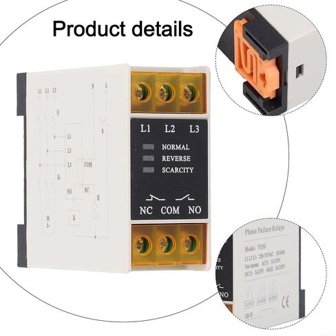 كشف جهد الطور TG30S 380V AC لحماية المحرك مع مؤشر LED، حامل السكك الحديدية DIN لمعدات أتمتة المصاعد الصناعية، فقدان الطور والحماية من عدم التوازن (TG30) in Kuwait