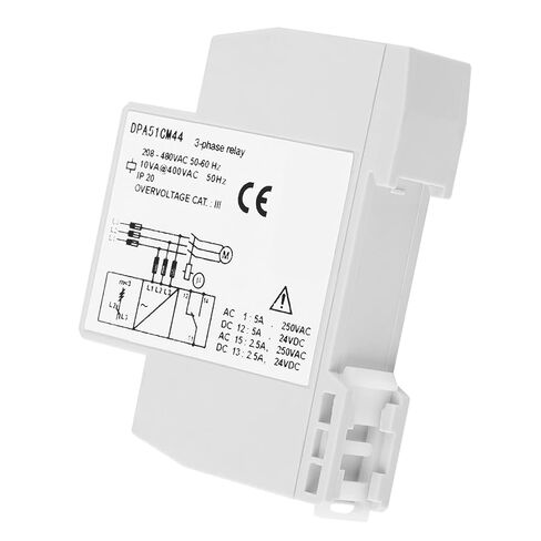 Pissente 3 مراحل مراقبة التتابع DPA51CM44 تتابع تسلسل الطور 208 إلى 480VAC 5A SPDT إخراج تصميم مدمج مضاد للتداخل لحماية المحرك والمصاعد وتكييف الهواء in Kuwait