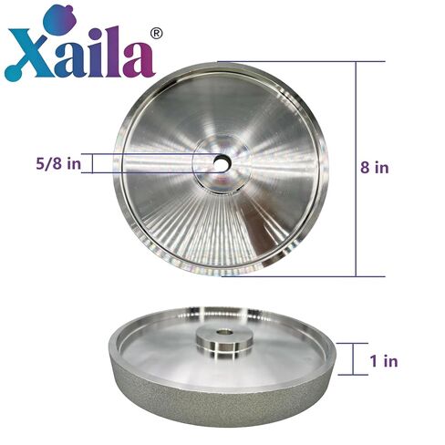 عجلة جلخ Xaila CBN مقاس 8 بوصات 180 حبيبة، 1 بوصة × 5/8 بوصة - عجلة طحن معدنية مطلية بالكهرباء لشحذ أدوات HSS والمخرطة ونجارة الخشب | بديل ممتاز لعجلات طاحونة المقعد مقاس 8 بوصة in Kuwait