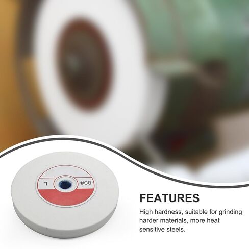 1 Piece Benchtop Grinding Wheel, 5 Inches, Suitable for Grinding Alloy Steel, Hardened Steel, High Carbon Steel and Other Metals. 80 Grit, 1/2" Mandrel Hole, 0.67" Thickness (White Corundum) in Kuwait