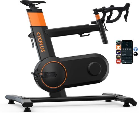 CYCPLUS T7 Resistance Trainer Smart Bike, Space-Saving, 2200W Brushless Motor, 20% Gradient Simulator, BLE & ANT+ Dual Mode, Virtual Shifting, Uphill/Downhill Simulation for Realistic Indoor Cycling in Kuwait