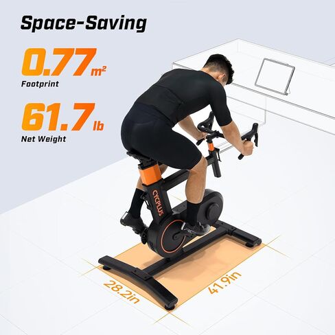 CYCPLUS T7 Resistance Trainer Smart Bike, Space-Saving, 2200W Brushless Motor, 20% Gradient Simulator, BLE & ANT+ Dual Mode, Virtual Shifting, Uphill/Downhill Simulation for Realistic Indoor Cycling in Kuwait