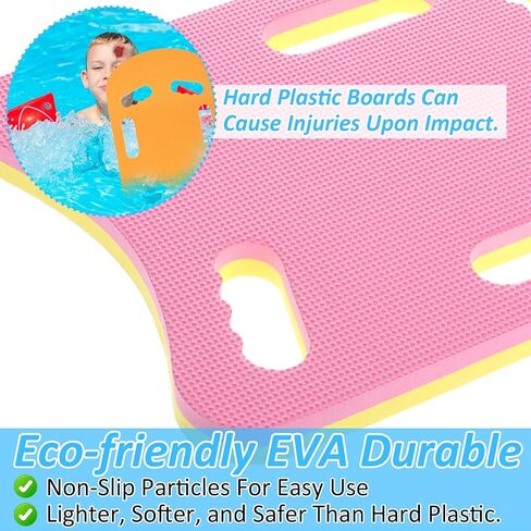 4 Pack Swimming Kickboard for Kids, Contour Kick Board with Handles for Beginners,Swim Kick Board for Swimming Training U Design EVA Foam Swim Board for Beginner Float Exercise Equipment in Kuwait