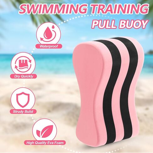 Foilswirl 3 Pcs Swimming Kickboard Pull Buoy Set Paddles Kickboard Leg Float Large Mesh Beach Bag Adult Swim Training Set Aquatic Exercise Equipment Accessories for Hand Leg Beginners Aerobics Fitness in Kuwait