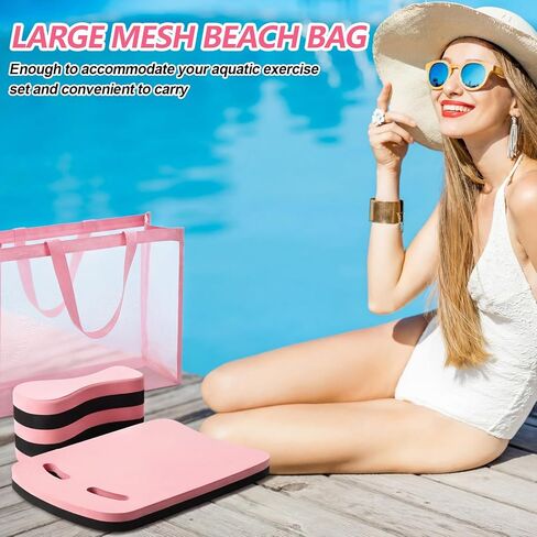 Foilswirl 3 Pcs Swimming Kickboard Pull Buoy Set Paddles Kickboard Leg Float Large Mesh Beach Bag Adult Swim Training Set Aquatic Exercise Equipment Accessories for Hand Leg Beginners Aerobics Fitness in Kuwait