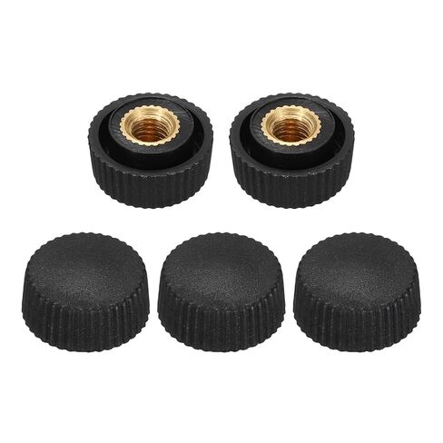 HARFINGTON 3Pcs Straight Knurled Knobs Knobs M5 Female Thread 16mm Head Plastic Non-Through Hole Brass Screw-in Clamping Handles Threaded Matte Handle Hand Tightening Knob Thumb Screws in Kuwait