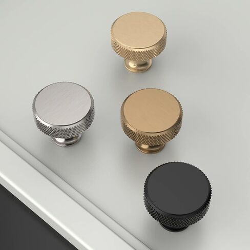 Amerdeco 10 Pack Polished Chrome Knurled Cabinet Knobs Kitchen Cabinet Handles for Drawer Dresser, Cupboard and Wardrobe ZH0036 in Kuwait