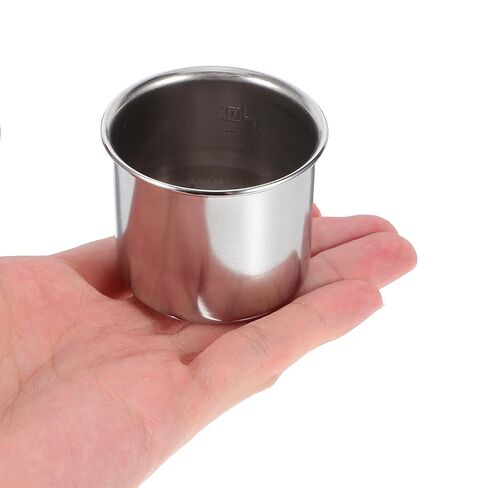 Luxshiny Portable Stainless Steel Medicine Measuring Cup 40ml with Accurate Scale for Liquid Medication and Travel Use Small Reusable Metal Cup in Kuwait