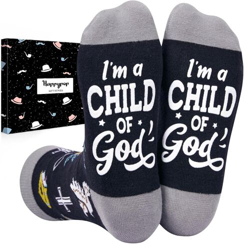 HAPPYPOP Christian Gifts Religious Bible Socks, Funny Faith Gifts Women Christian Easter Socks for Men Women in Kuwait