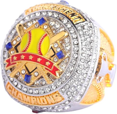 2 pcs Pack or 12 pcs Pack Softball Championship Trophy Ring Award Gift for Tournament Champion Team palyers Awards Trophy on Side Size 9.5 in Kuwait