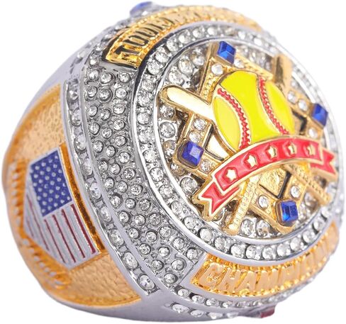 2 pcs Pack or 12 pcs Pack Softball Championship Trophy Ring Award Gift for Tournament Champion Team palyers Awards Trophy on Side Size 9.5 in Kuwait