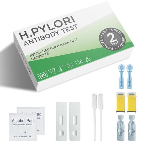 مجموعة اختبار هيليكوباكتر بيلوري في المنزل (اختباران) - مجموعة اختبار H.Pylori، H.Pylori (مستضد) 10-15 دقيقة من الاختبار المنزلي السريع، والنتيجة دقيقة للغاية وسهلة القراءة والاستخدام in Kuwait