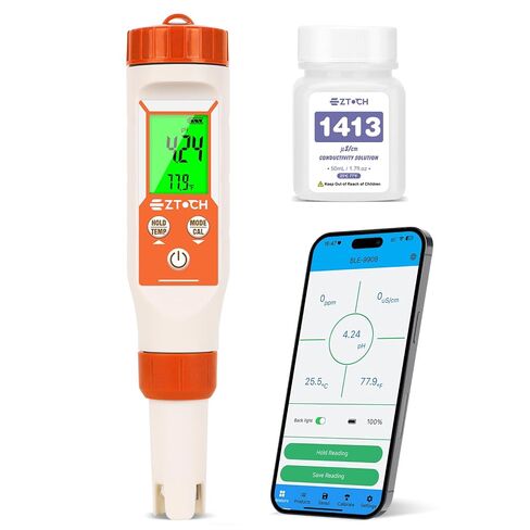 Pool pH Salt and Chlorine Tester 8 in 1 Digital pH Salinity TDS EC Chlorine ORP H2 for Salt Water Pool, Hot Tub, Hydroponic, Aquarium, Hydrogen Water Bottle, Simultaneously Display pH&CI-Temp in Kuwait