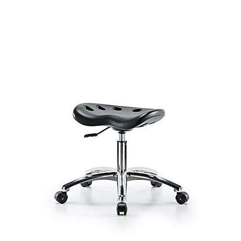 Thomas Scientific ESD-PTDHSL-CR-EC-BLK، مقعد مرتفع للمكتب من مادة البولي يوريثين ESD، قاعدة من الكروم، عجلات ESD، أسود in Kuwait