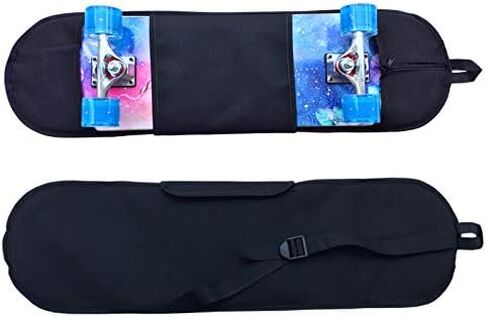PURFUN Black Skateboard Bag for Double Kick Skateboard, 32.3"X8.7" Nylon Skateboard Carry Bag Backpack Rucksack Shoulder Bag with Adjustable Strap in Kuwait