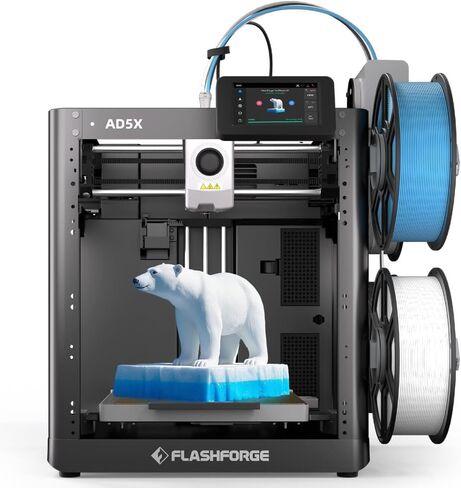 FLASHFORGE AD5X 3D Printer,Multi-Color 3D Printer with IFS,Fully Auto Leveling with Max 600mm/s High Speed Printing and Max 300°C Nozzle,Large Printing Size 220 * 220 * 220mm in Kuwait