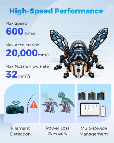 FLASHFORGE AD5X 3D Printer,Multi-Color 3D Printer with IFS,Fully Auto Leveling with Max 600mm/s High Speed Printing and Max 300°C Nozzle,Large Printing Size 220 * 220 * 220mm in Kuwait