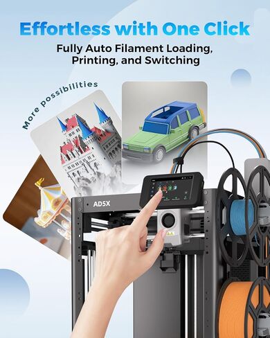 FLASHFORGE AD5X 3D Printer,Multi-Color 3D Printer with IFS,Fully Auto Leveling with Max 600mm/s High Speed Printing and Max 300°C Nozzle,Large Printing Size 220 * 220 * 220mm in Kuwait