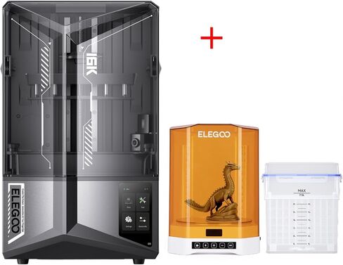 طابعة ELEGOO Saturn 4 Ultra 10 بوصة 16K من الراتنج ثلاثية الأبعاد ومحطة غسيل وعلاج ELEGOO Mercury Plus V3.0 in Kuwait
