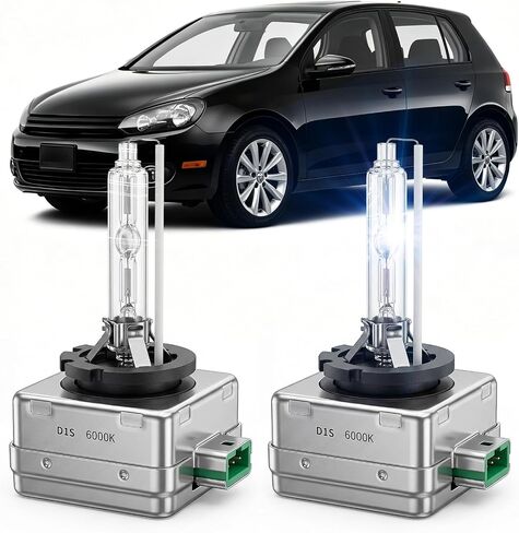 لمبة المصباح D1S HID لـ 2010-2014 Volkswagen Golf GTI MK6، 2010-2014 Volkswagen Jetta SportWagen، 6000K استبدال الضوء الأبيض الساطع OEM D1SC1 مصباح ثنائي زينون التكيفي، 2 حزمة in Kuwait
