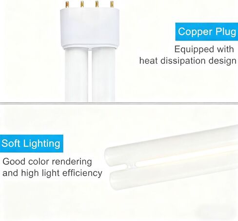2 Pack 18W/830 2G11 4-Pin Fluorescent Light Bulbs, Natural White 4000K Low Energy Compact Fluorescent Lamp, 110-240V Compact Energy Saving Lamps in Kuwait