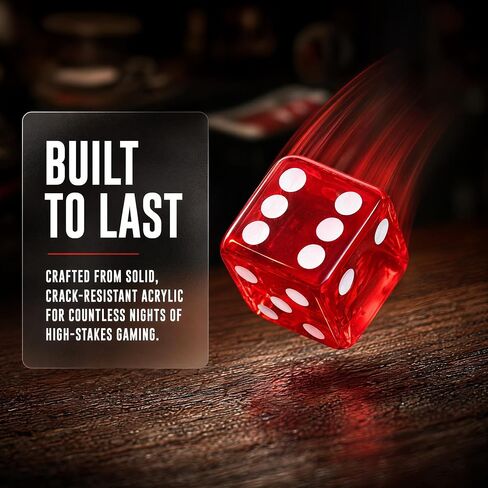 24 PCS Red Casino Dice Set: 19mm Large Dices Standard Game Acrylic Red Colored Dice Bulk for Casino Party Games Vegas Birthday Math in Kuwait