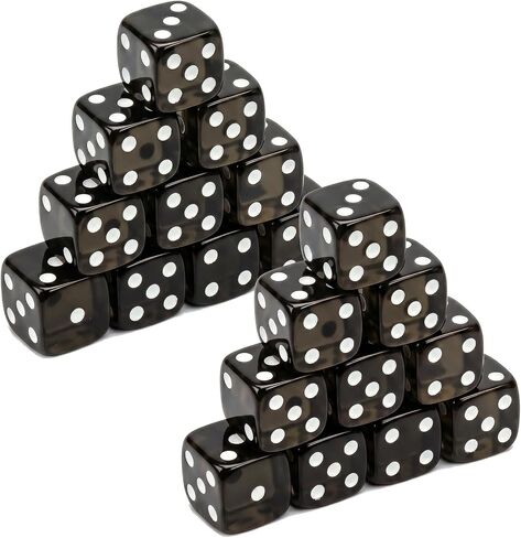 20 Piece 19 mm Casino Style Dice Set, Acrylic Translucent D6 Dice with Square Rounded Edge, Pink for Craps, Table Games, Board Games, RPG, MTG, DND(Pink) in Kuwait