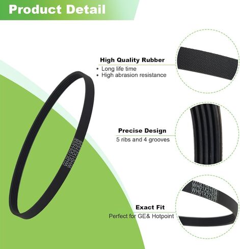 WH01X27538 Washer Drive Belt Compatible with GE GTW465ASN1WW GTW465ASN9WW GTW465ASN3WW GTW335ASN1WW GTW335ASN2WW Washing Machine, Washer Motor Belt Replace AP6328256 4587903 PS12299369 in Kuwait