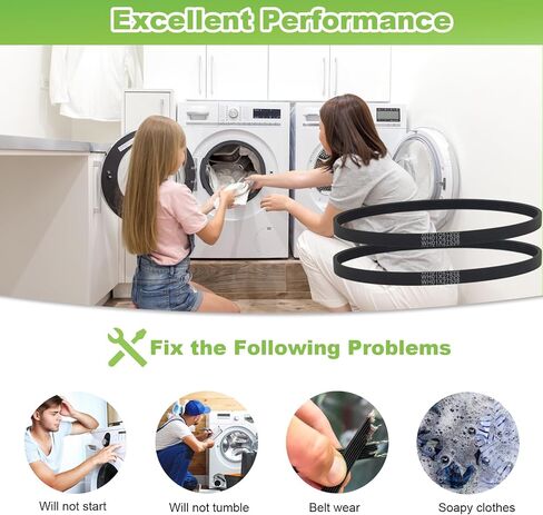 WH01X27538 Washer Drive Belt Compatible with GE GTW465ASN1WW GTW465ASN9WW GTW465ASN3WW GTW335ASN1WW GTW335ASN2WW Washing Machine, Washer Motor Belt Replace AP6328256 4587903 PS12299369 in Kuwait