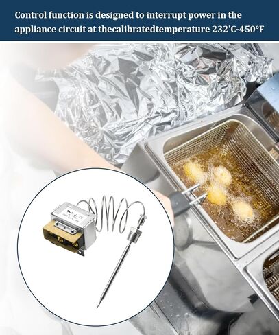 1177 High Limit Fryer Switch LCCM2003000 Fits for ATOSA 301030005 Fryer | Gas Fryer Hi Limit Thermostat, 232℃/450°F, 3/8" MPT Stuffing Box in Kuwait