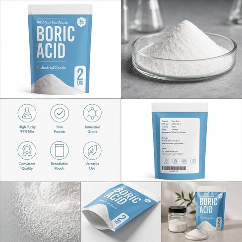 99% Boric Acid Powder - 2lb - Industrial Grade - Fine Powder Boric Acid in Kuwait