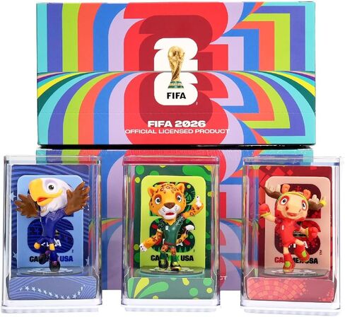 Sanyetral FIFA 2026 World Cup Official Licensed Mascot Figurines Set of 3 with Display Box (Zayu, Maple & Clutch), Official Merchandise Model Figure for Collectors in Kuwait