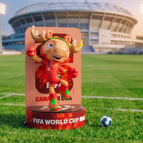 Sanyetral FIFA 2026 World Cup Official Licensed Mascot Figurines Set of 3 with Display Box (Zayu, Maple & Clutch), Official Merchandise Model Figure for Collectors in Kuwait
