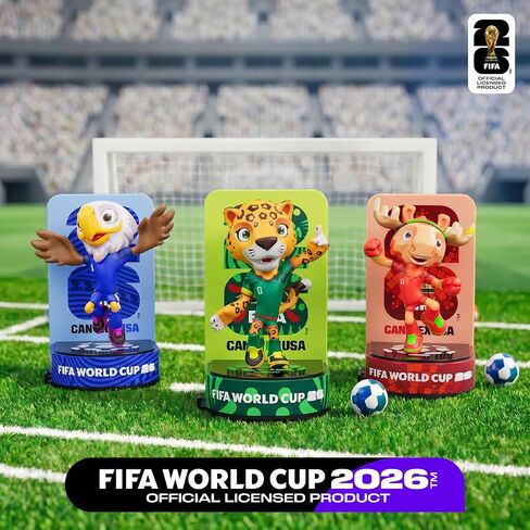 Sanyetral FIFA 2026 World Cup Official Licensed Mascot Figurines Set of 3 with Display Box (Zayu, Maple & Clutch), Official Merchandise Model Figure for Collectors in Kuwait