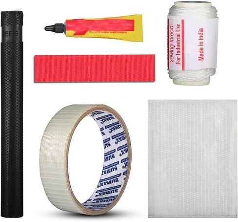 Complete Bat Care kit (Toe Guard Grip Rubber Adhesive Edges Tape Face Sheet Binding Thread) in Kuwait