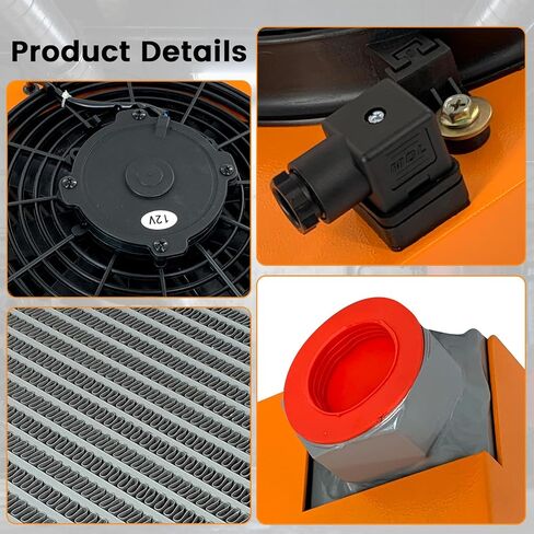 AH1012T-CA Industrial Hydraulic Oil Cooler 120W 12VDC 60HZ 100L/min 26.2GPM Aluminum Plate-Fin 1450rpm with Precise Welding for Engineering Machinery Hydraulic Station Oil Compresses in Kuwait