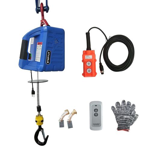Wireless 3-in-1 Hoist Winch, 1500W/120V, 1100 Lbs Capacity Portable Electric Winch with Remote Control - Lift, Pull, Drag in Garage, Workshop, Farm in Kuwait