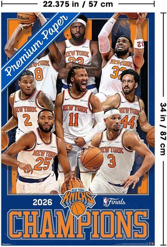 NBA New York Knicks - ملصق حائط لأبطال نهائيات NBA 2026، مقاس 34 بوصة × 22.4 عرض، إصدار ممتاز غير مؤطر in Kuwait