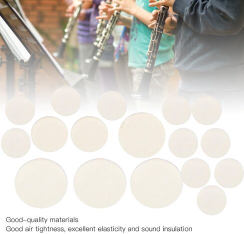 17Pcs Clarinet Felt Pads Set – 4 Sizes Sound Hole Gaskets for Bb Clarinet,Air-Tight Replacement Pads with Casing Material in Kuwait